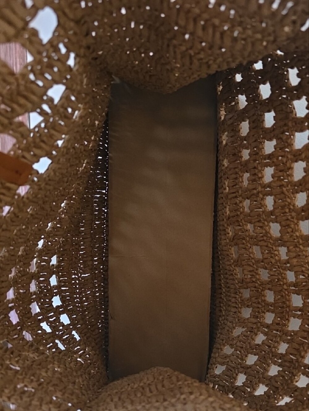 Universal Thread Tan Woven Tote with Brown Straps - Picture 2 of 2